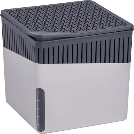 Wenko Luftentfeuchter 1,6 Liter 16,5x15,7cm grauer Kunststoff - inklusive 1 Feuchtigkeitsabsorberblock - Feuchtigkeitsabsorber ohne Strom - für Wohnbereiche, Wohnmobile, Wohnwagen