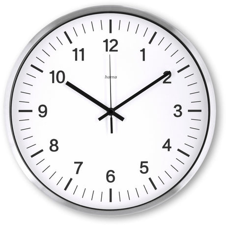 Hama Wanduhr – Java – geräuscharm – Silber