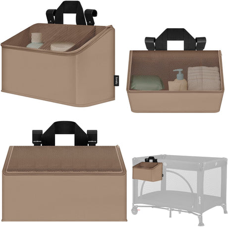 Lionelo Seitentasche mittel – Nachttischtasche, Kinderbett-Organizer 43 x 15 x 23 cm – Griff mit 3 Reißverschlussfächern – für Reisebett, Beistellbox – verstärkt, multifunktional abnehmbar