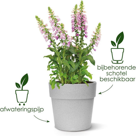 Elho vibia straight rond 47 - grote bloempot voor buiten - 100% gerecycled plastic - ø 47.0 x h 44.4 cm - antraciet