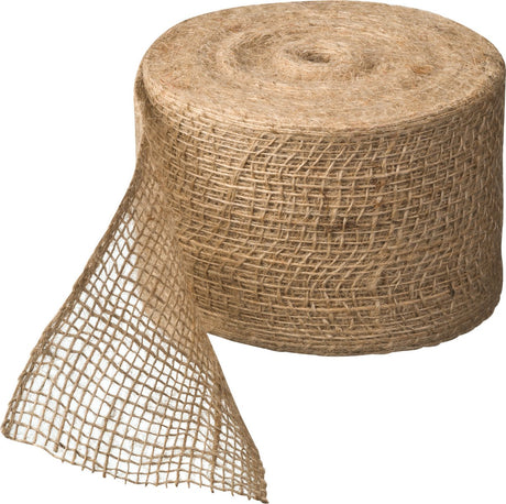 Natur - Juteband - L - 10cm x 25m - Hobby-Bastelmaterial - Dekoration - Geschenke verpacken - Basteln