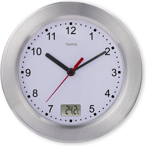 Hama Badezimmeruhr - Mauritius - Wanduhr - Thermometer - Aluminium