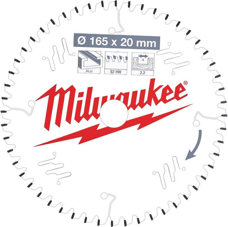 Milwaukee Zubehör Kreissägeblatt P Alu165x20x2,2x52tf neg. - 4932471296