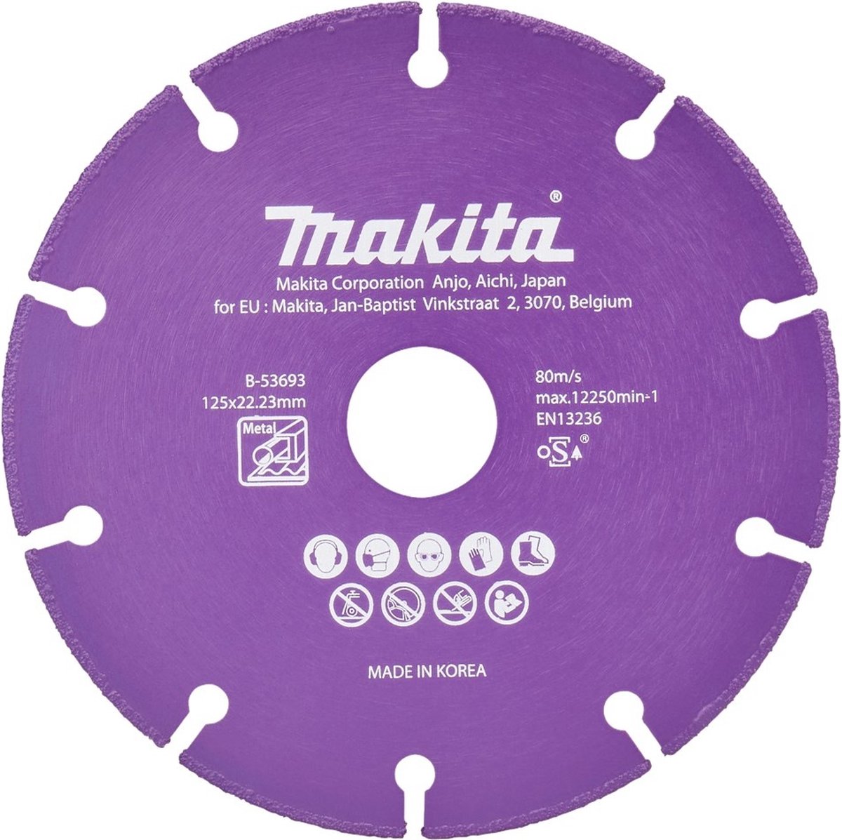 Zubehör für Makita – Diamantscheibe für Metall 125 x 22,2 mm B-53693