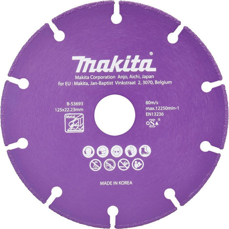 Zubehör für Makita – Diamantscheibe für Metall 125 x 22,2 mm B-53693