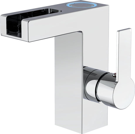 Schütte LED -Sinkmischer mit Wasserfallaufwand Orinoco Chrom