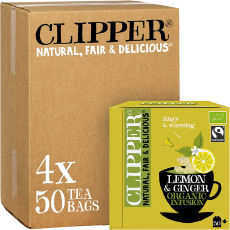 Clipper Teeknipser - Bio-Tee - Zitronen-Ingwer - Zitronen-Ingwer - 4x 50 Teebeutel