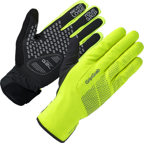 Gripgrab - ride waterproof winter fietshandschoenen lange vinger waterdicht met padding - unisex - geel hi-vis - maat xl