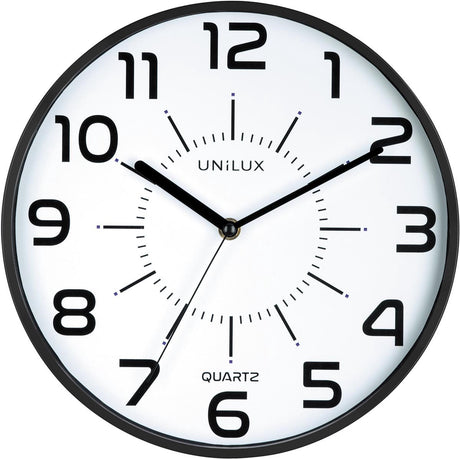 Unilux Pop-Uhr – Schwarz – ø 28 – rund – geräuschlos