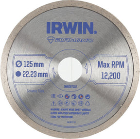 Irwin Pro Performance Diamantsägeblatt 125 mm für Winkelschleifer, Keramik und Fliesen, Vollkante