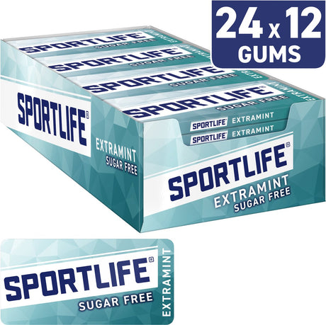Sportlife Extramint Kaugummi-Box – 24 Packungen – 24 x 18 g