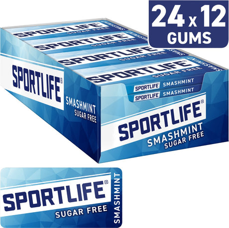 Sportlife Smashmint Kaugummi-Box – 24 Packungen – 24 x 18 g