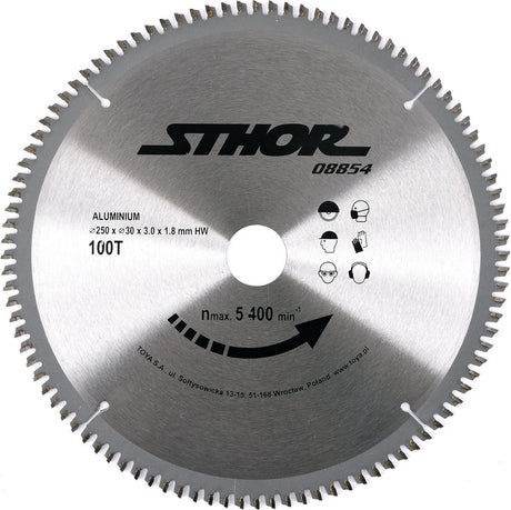 Sthor Kreissägeblatt ø250mm – 100t – Innendurchmesser 30 mm – für Aluminium
