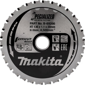 Zubehör für Makita-Sägeblatt ffcut 136 x 20 x 1,1 30 t 0 g – B-69303