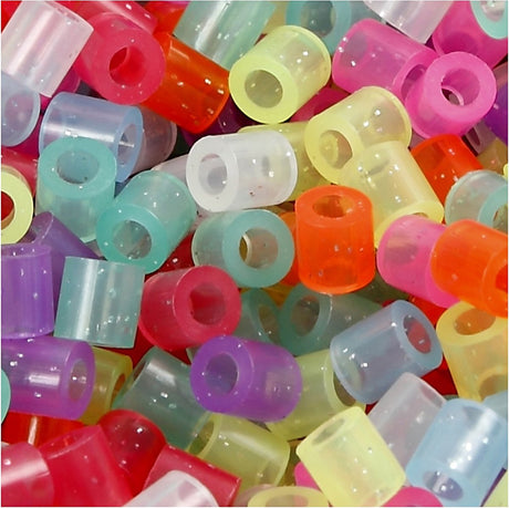 Https: www.cchobby.nl Bügelperlen-Größe-5x5-mm-Lochgröße-2-5-mm-Medium-Glitzerfarben-5000-Stück-1-Eimer-75242