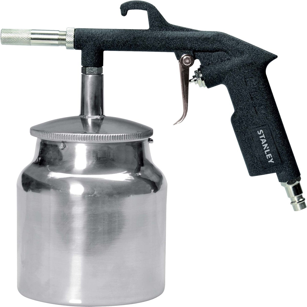 Stanley Sandstrahlpistole mit Behälter 156063xstn – Behälter 1l – für Kompressor – max. 8bar - 300l min - Stahl - Silber