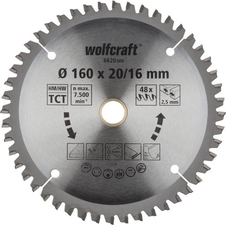 Wolfcraft - Kreissägeblatt 160 x 20 - Sägeblatt - Serie Flieder neu - 6620000
