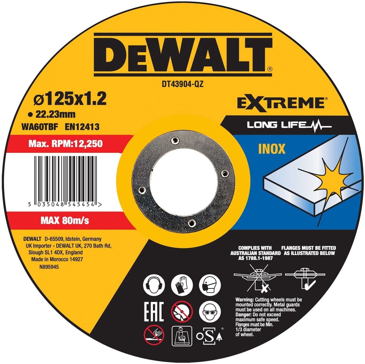 Dewalt dt43904 Trennscheibe Edelstahl 125 mm