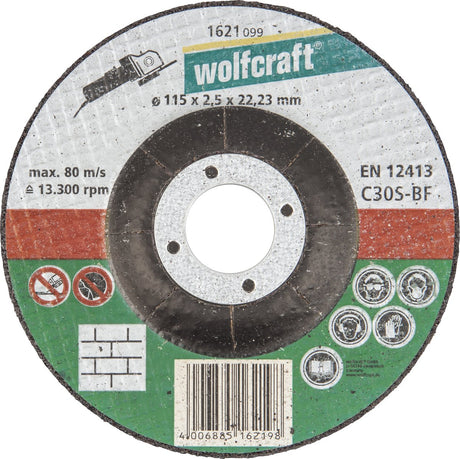 Wolfcraft - Trennscheibe für Stein - 115mm - 1 Stück - abgewinkelt - 1621099