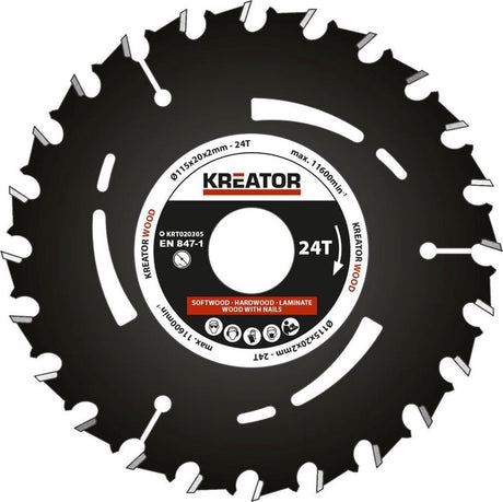 Kreator krt020305 Tauchsägeblatt – ø115 mm – 24 Zähne