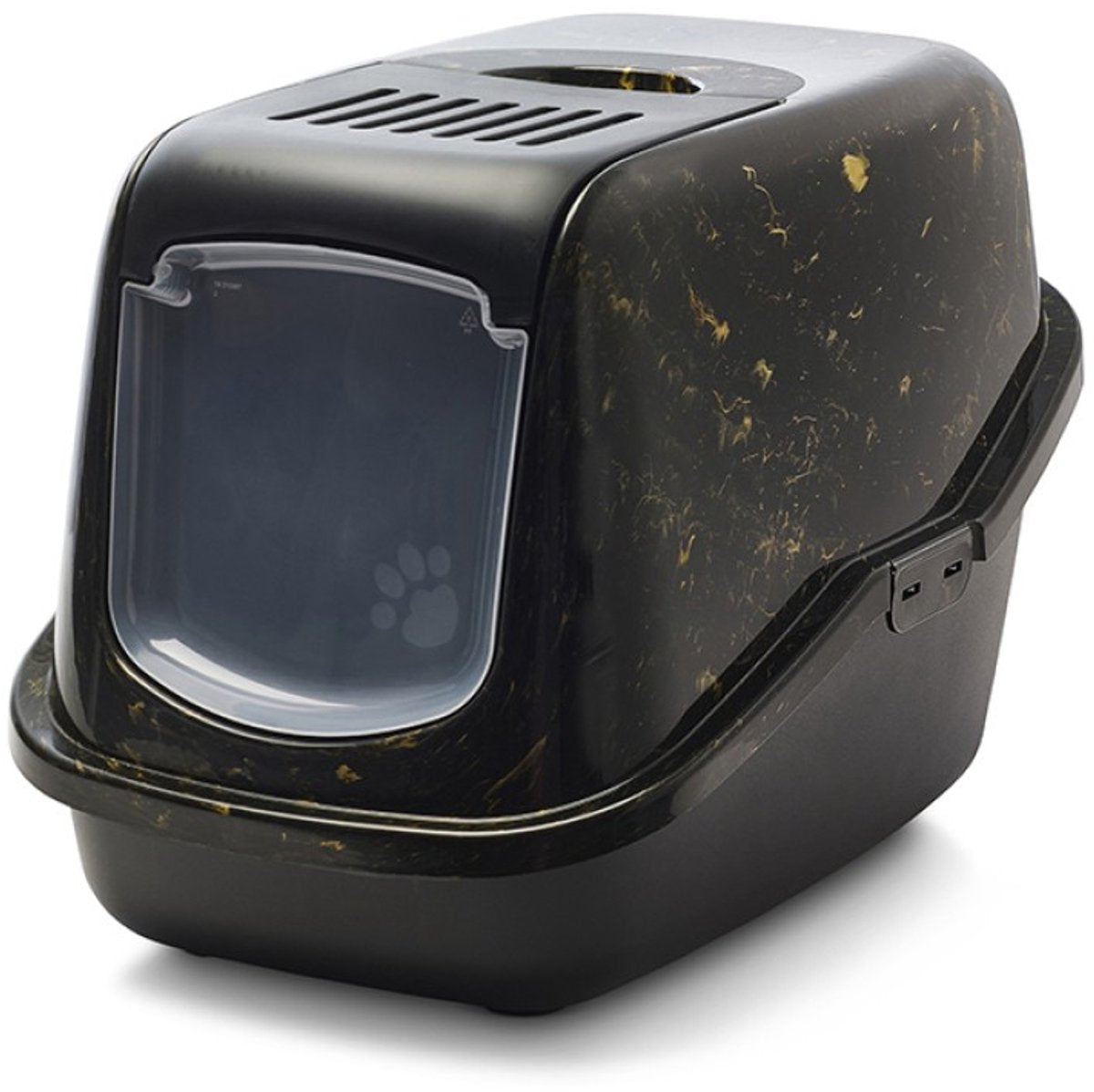 Savic Katzentoilette Nestor Marmor schwarz gold