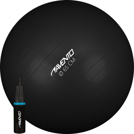 Avento Fitnessball – Gymnastikball – mit Pumpe – ø 65 cm – schwarz