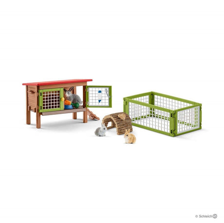 Schleich Farm World Spielfiguren-Set – Hasenstall – Kinderspielzeug für Jungen und Mädchen – 3 bis 8 Jahre – 42420
