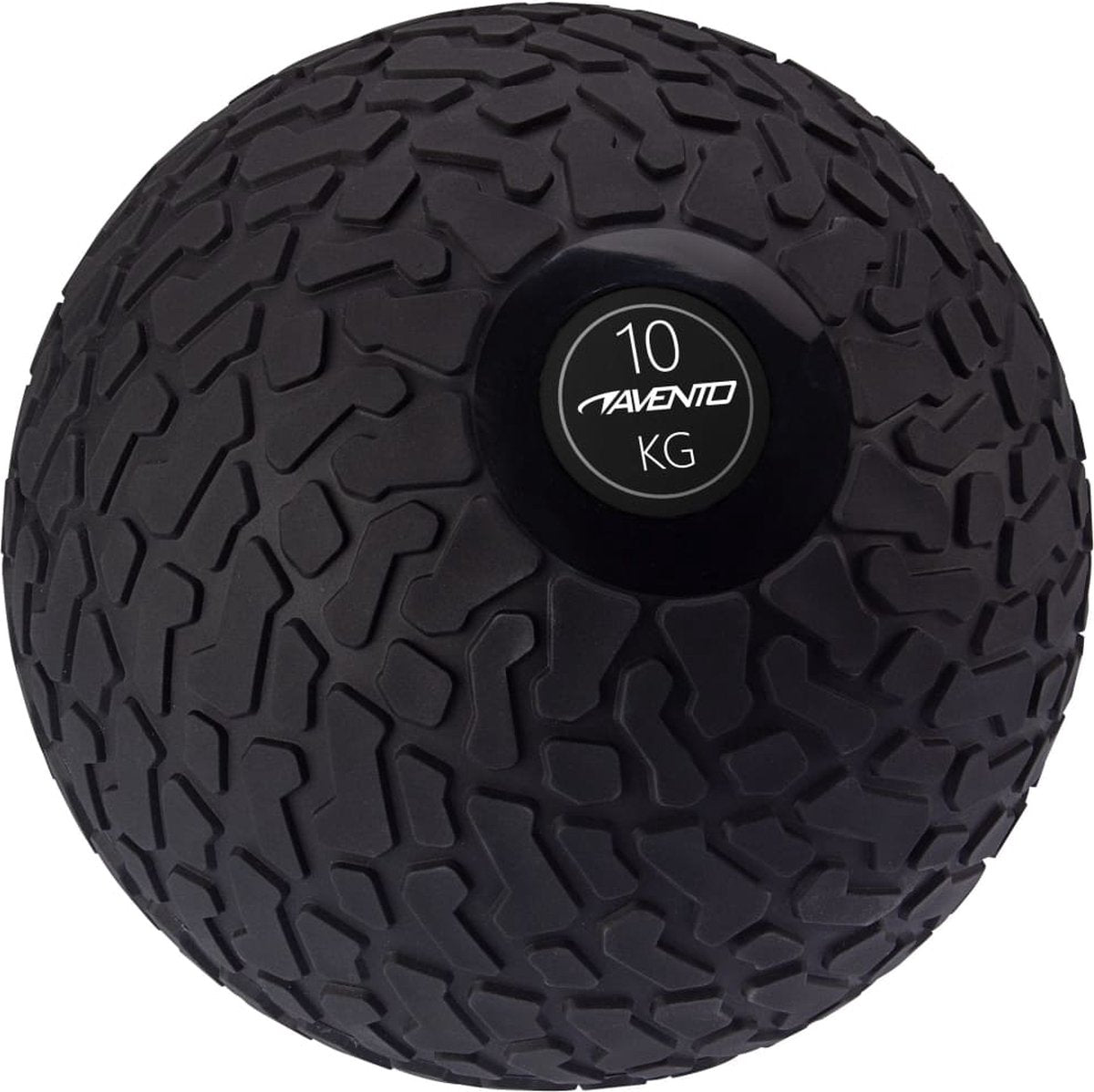 Avento slam bal met profiel - 10 kg - zwart - diameter ca. 26 cm