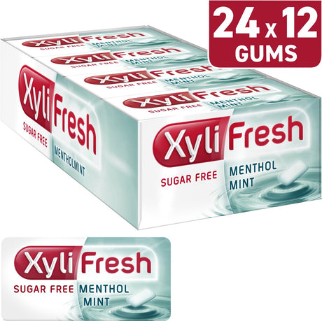 Xylifresh mentholmint suikervrije kauwgomt 1x(24x18g)