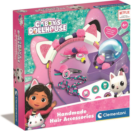 Clementoni – Haarschmuck für Kinder – Gabby's Dollhouse – Kreativset – Haarschmuck selbst dekorieren – ab 4 Jahren