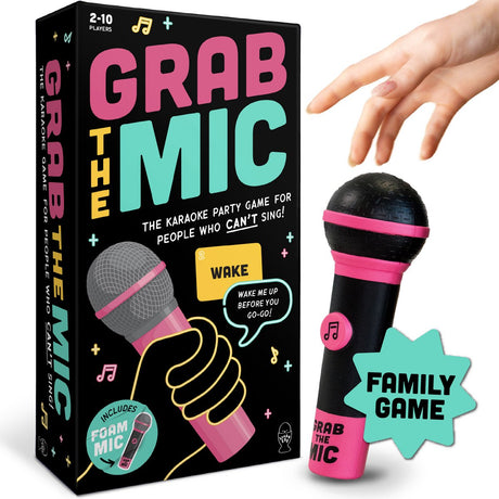 Megableu schnapp dir das Mikrofon – Karaoke-Partyspiel – Musikspiel für 2–10 Spieler – bekannt aus TikTok – englische Originalversion