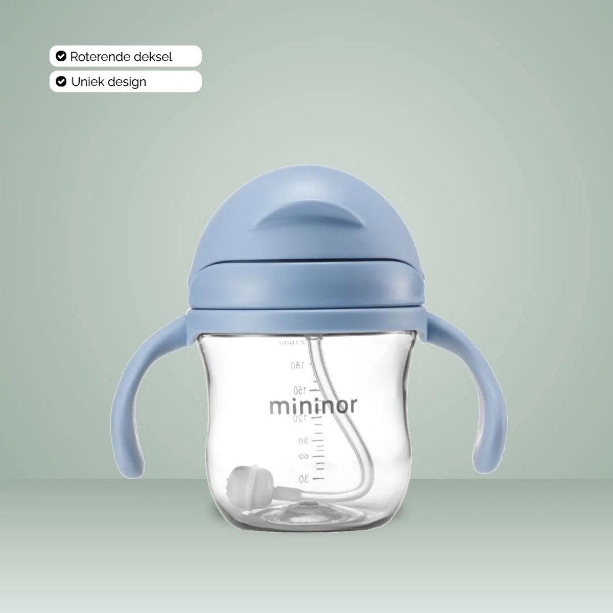 Mininor auslaufsicherer Trinkhalmbecher – Nordic Sky – 220 ml – auslaufsicher – variabler Durchfluss