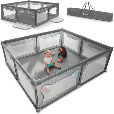 Lionelo Weide XL – Laufstall für Babys – 187 cm x 207 cm x 68 cm – von 0–48 Monaten große Oberfläche – sehr groß