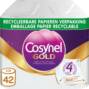 Cosynel Toilettenpapier – 42 Rollen – Goldweiß (4-lagig) – Vorteilspack