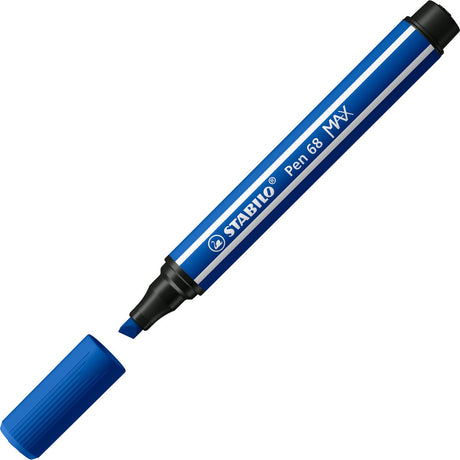 Stabilo Pen 68 max – Filzstift mit dicker Keilspitze – dunkelblau