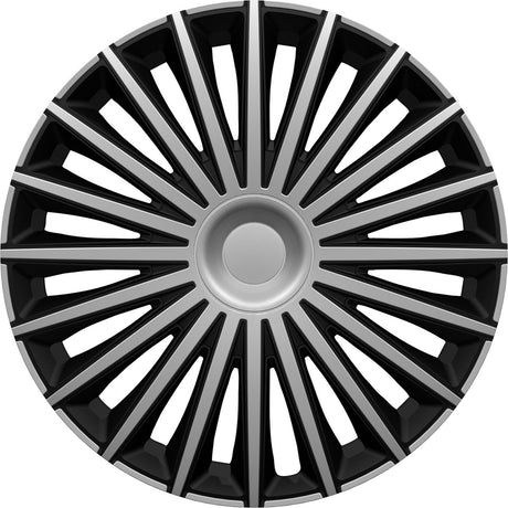 Gorecki carpoint wieldoppenset dakota 16 inch zilver zwart 4 stuks