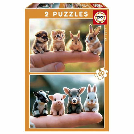 Educa - Puzzle - Tierbabys - 2 x 20 Teile - Kinderpuzzle
