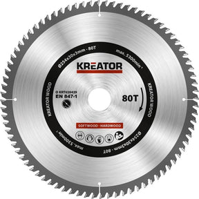 Kreator krt020429 Sägeblatt Holz 254 mm -80t
