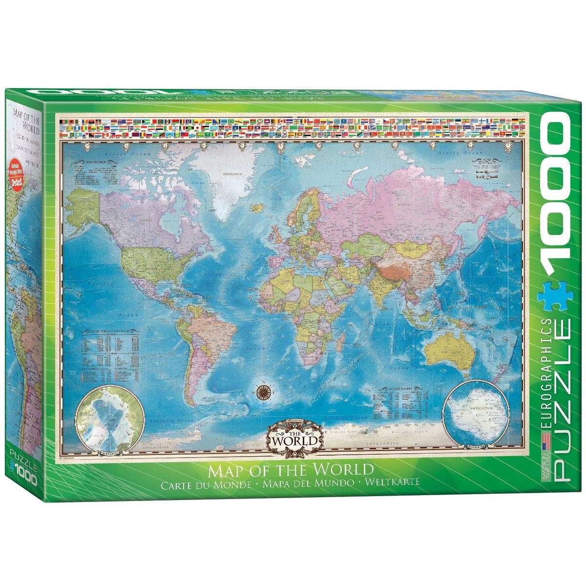 Eurographics - Weltkarte [Weltkarte] - 1000 Teile 68×48cm (B×H) – Puzzle