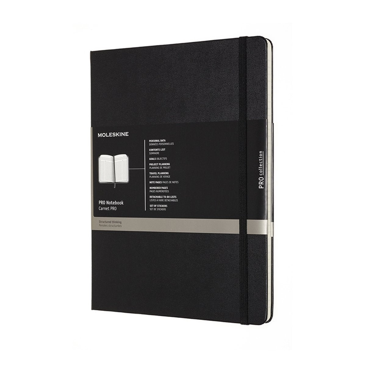 Professionelles Moleskine-Notizbuch – extra groß – Hardcover – Schwarz