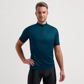 Rogelli core heren fietsshirt - korte mouw - korte rits - blauw