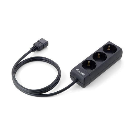 Equip-Ups PDU-Steckdosenleiste mit 3 Kontakten, schwarz – 1,1 Meter