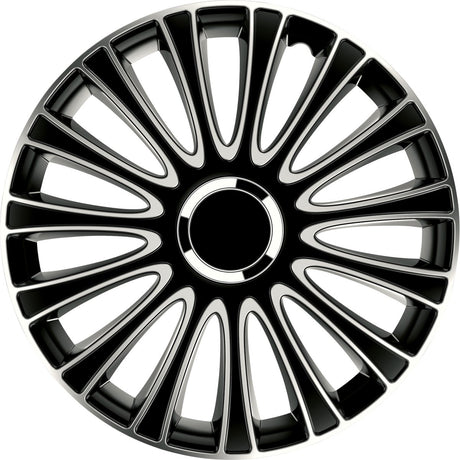 Carpoint wieldoppen le mans pro 14 inch abs zwart zilver set van 4