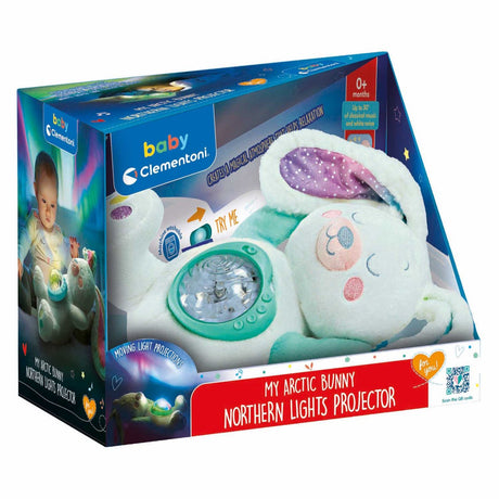 Clementoni - Babyspielzeug - Kuscheltier mit Nordlichtprojektor - ab 0 Monaten