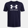 Under armour ua sportstyle logo update ss-blu heren sportshirt - academy - wit