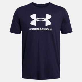 Under armour ua sportstyle logo update ss-blu heren sportshirt - academy - wit