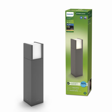 Philips led philips arbour sokkellamp - ultra efficient - antraciet - 3,8w