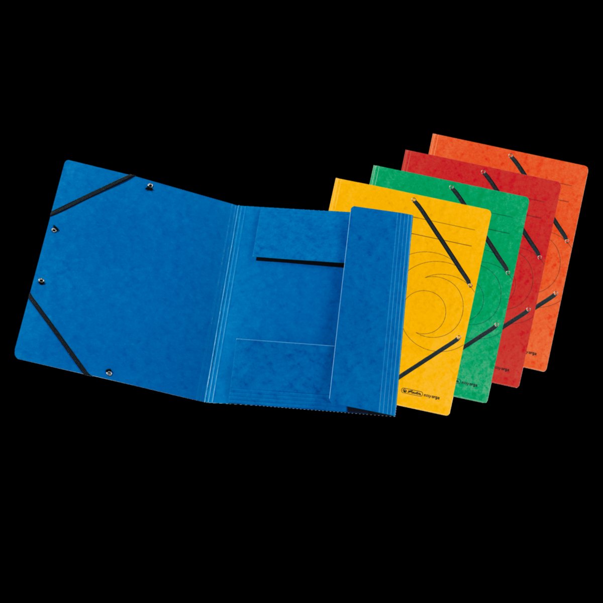 Herlitz Einzelordner A4 Karton farb.sort. gummiz. 10er Packung