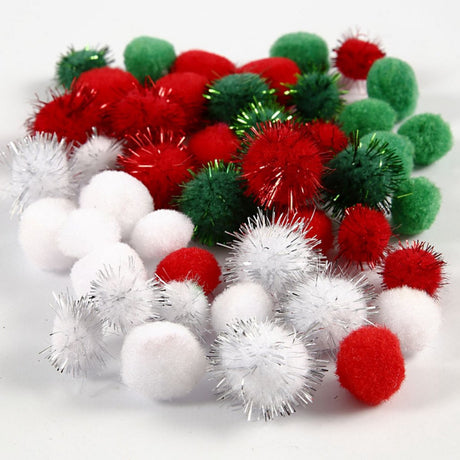 Creativ Company Pompons Weihnachten, 48 Stück.