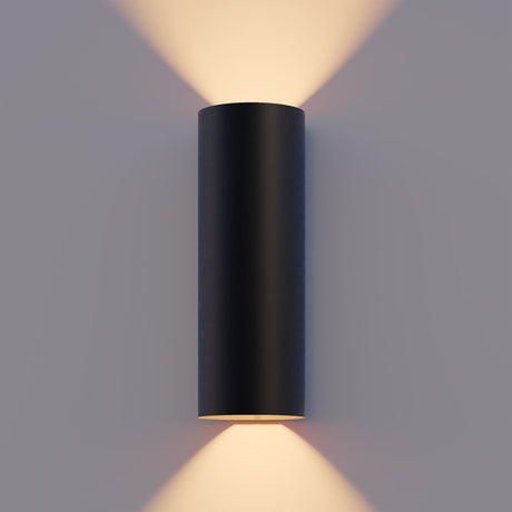 Calex LED-Wandleuchte Florence – oval – LED nach oben und unten – verstellbarer Abstrahlwinkel – 8 W – Gartenbeleuchtung – modernes Design – warmweißes Licht – für drinnen und draußen – schwarz